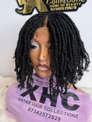 10 inches kinky curly wig – 2x4 lace wig color 1