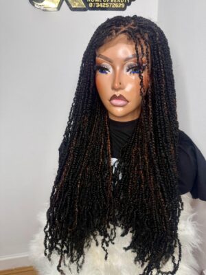 12 inches passion twist wig – 2x4 lace wig color 1