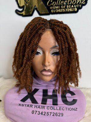10 inches kinky curly wig – 2x4 lace wig color 30
