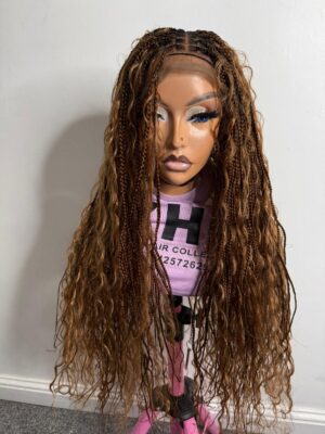 32 inches boho knotless braids wig – full lace wig color 30